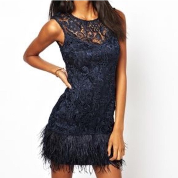 black satin lace mini dress Axton Lace Mini Dress main image 0